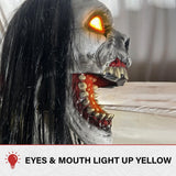 70.9in. Motion-Activated Animatronic Lurching Woman | 70.9In. Lurching Woman, Motion-Activated Lights and Sound, Indoor or Outdoor Creepy Decoration