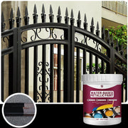 Rust Removal Converter Metallic Paint, Anti-Rust Metal Paint, 2-In-1 Rust Converter & Metal Primer – Perfect for Trailers, Fences, Gates, Railings, Pipes, Roofing, Outdoor Furniture, Farm Equipment, Marine Hardware and Industrial Surfaces - Black - Size 3