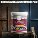 Rust Removal Converter Metallic Paint, Anti-Rust Metal Paint, 2-In-1 Rust Converter & Metal Primer – Perfect for Trailers, Fences, Gates, Railings, Pipes, Roofing, Outdoor Furniture, Farm Equipment, Marine Hardware and Industrial Surfaces - Green - Size 5