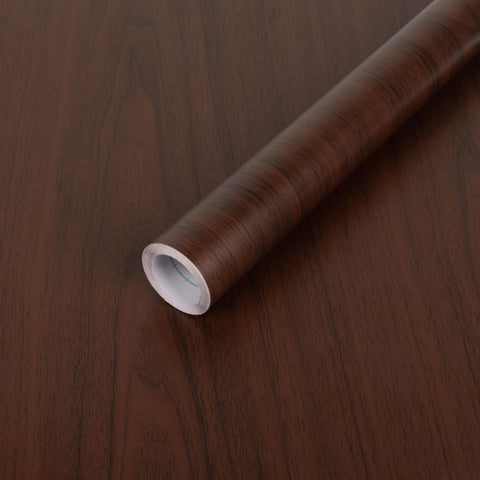 Red Brown Contact Paper Wood Grain Peel and Stick Countertops Waterproof Counter Top Contact Paper Wood Wallpaper Brown Walnut Vinyl Wrap for Cabinets Desk Wallpaper Removable Veneer 15.8inx78.8in