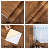 Walnut Brown Contact Paper Wood Grain Peel and Stick Countertops Waterproof Counter Top Contact Paper Wood Wallpaper Brown Walnut Vinyl Wrap for Cabinets Desk Wallpaper Removable Veneer 15.8inx78.8in In Australia - Darrahopens