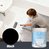 Tub & Tile Paint: Waterproof, Non-Slip, Eco-Friendly for Ceramic Surfaces – Ideal for Bathrooms, Kitchens, Showers, Tiles, Sinks, Countertops, Bathtubs, Floor Tiles, and DIY Home Renovation - Dark Gray - Size 500g