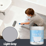 Tub & Tile Paint: Waterproof, Non-Slip, Eco-Friendly for Ceramic Surfaces – Ideal for Bathrooms, Kitchens, Showers, Tiles, Sinks, Countertops, Bathtubs, Floor Tiles, and DIY Home Renovation - Light Gray - Size 500g In Australia - Darrahopens