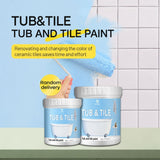 Tub & Tile Paint: Waterproof, Non-Slip, Eco-Friendly for Ceramic Surfaces – Ideal for Bathrooms, Kitchens, Showers, Tiles, Sinks, Countertops, Bathtubs, Floor Tiles, and DIY Home Renovation - White - Size 500g