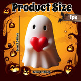 For Him Her Women,Ghost Figurine - Spooky Resin Ghost Statue, Cute Red Heart Ghost Home Decoration Humorous Desktop Gifts Halloween Art Piece