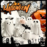 Halloween Ghost Figurine - Spooky Resin Ghost Statue, Hugging the Ghost of a Bat Ghost Halloween Decor Home Decoration Humorous Desktop Art Piece White Hugging the Ghost of a Bat In Australia - Darrahopens