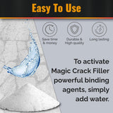 Magic Crack Filler – Fast-Drying, Weather-Resistant Concrete Repair for Driveways, Walkways, Patios, Foundations, Garages, Steps, and Pool Decks - Black - Size 500g