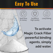 Magic Crack Filler – Fast-Drying, Weather-Resistant Concrete Repair for Driveways, Walkways, Patios, Foundations, Garages, Steps, and Pool Decks - Silver - Size 500g