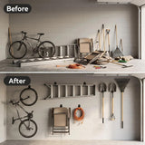 Garage Hooks, 6 Pack Medium Square Wall Hooks for Hanging Heavy Duty Ladders, Bikes, Tools Ideal for Garage, Garden, Basement Utility Room Storage (Orange) In Australia - Darrahopens