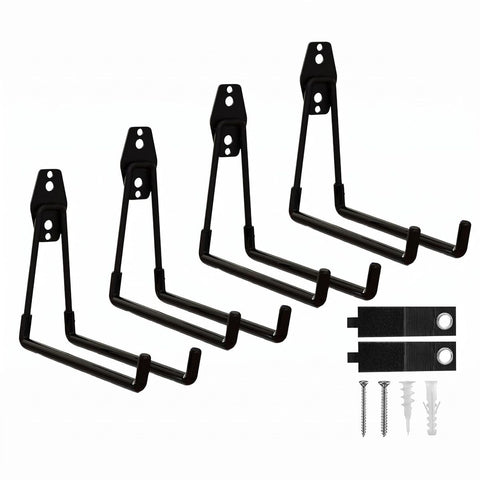 Garage Hooks, 4 Pack 7.7inch Large Square Wall Hooks for Hanging Heavy Duty Ladders, Bikes, Tools Ideal for Garage, Garden, Basement Utility Room Storage (Black) In Australia - Darrahopens