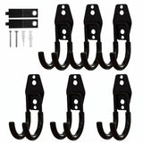Garage Hooks, 6 Pack Small Round Wall Hooks for Hanging Heavy Duty Ladders, Bikes, Tools Ideal for Garage, Garden, Basement Utility Room Storage (Black) In Australia - Darrahopens