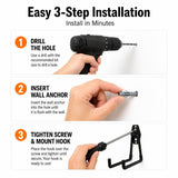 Garage Hooks, 6 Pack Small Round Wall Hooks for Hanging Heavy Duty Ladders, Bikes, Tools Ideal for Garage, Garden, Basement Utility Room Storage (Black)