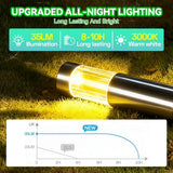 Solar Pathway Lights Outdoor, Stainless Steel Solar Garden Lights, Bright 35LM Warm White LED, Auto On/Off IP65 Waterproof Path Lights for Yard, Lawn, Walkway, Patio, Driveway - Black - Size 1 Pack