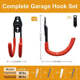 Garage Hooks, 6 Pack Large Round Wall Hooks for Hanging Heavy Duty Ladders, Bikes, Tools Ideal for Garage, Garden, Basement Utility Room Storage (Orange) In Australia - Darrahopens