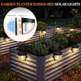 Raised Garden Bed Solar Lights Magnetic with Dusk to Dawn Sensors Wide Angle IPX4 Waterproof Solar Powered Lights Outdoor for Planter Raised Beds Garden Patio Yard Fence, Warm White - Black - Size 4 Pack