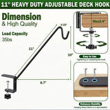 11 in Deck Railing Plant Hanger 2 PCS, Deck Hooks for Railing | Heavy Duty Solid Iron Shepherds Hook, For Deck Railing & Bird Feeders Outdoors, Stable Plant Hanger Bracket for Balcony,Porch - Black In Australia - Darrahopens