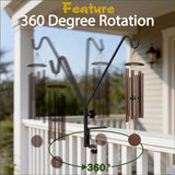 15 in Deck Railing Plant Hanger 2 PCS, Deck Hooks for Railing | Heavy Duty Solid Iron Shepherds Hook, For Deck Railing & Bird Feeders Outdoors, Stable Plant Hanger Bracket for Balcony,Porch - Black