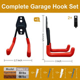 6-Pack Small Square Heavy Duty Garage Hooks, Ideal for Hanging Ladders, Bikes, Tools, Garage, Garden, Basement, Shed, Utility Room Storage (Orange) In Australia - Darrahopens