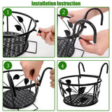 2-Pack Metal Plant Holders for Indoor Outdoor Railings, Fence Plant Hangers, Hanging Flower Baskets for Porch, Balcony, Stair Railing - White