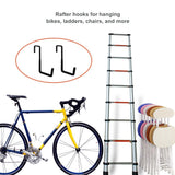 2 Pcs Rafter Hanger Hook, Large S Hooks, Upgraded Fence Hangers, Ladder and Bike Hanging Hooks for Storage, Heavy Duty Garage Utility Rafter Hook for Hanging Hose, Plants, Chairs and More - Black - Size 2 Pcs