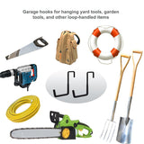 2 Pcs Rafter Hanger Hook, Large S Hooks, Upgraded Fence Hangers, Ladder and Bike Hanging Hooks for Storage, Heavy Duty Garage Utility Rafter Hook for Hanging Hose, Plants, Chairs and More - Black - Size 2 Pcs