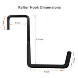 4 Pcs Rafter Hanger Hook, Large S Hooks, Upgraded Fence Hangers, Ladder and Bike Hanging Hooks for Storage, Heavy Duty Garage Utility Rafter Hook for Hanging Hose, Plants, Chairs and More - Black - Size 4 Pcs In Australia - Darrahopens