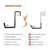 4 Pcs Rafter Hanger Hook, Large S Hooks, Upgraded Fence Hangers, Ladder and Bike Hanging Hooks for Storage, Heavy Duty Garage Utility Rafter Hook for Hanging Hose, Plants, Chairs and More - Black - Size 4 Pcs