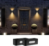 Solar Fence Lights, Solar Wall Lights Waterproof Outdoor Up and Down Lighting for Outside, Garden, Walkway, Door, Porch, Deck - Warm White - Size 2 Pack