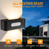 Solar Fence Lights, Solar Wall Lights Waterproof Outdoor Up and Down Lighting for Outside, Garden, Walkway, Door, Porch, Deck - White - Size 2 Pack