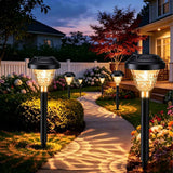 Solar Landscape Lights 4-Pack 10-LED Warm White Outdoor Lights Garden Lights - Warm White - Size 13.4in In Australia - Darrahopens