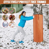 100*20*20cm 2 Pack Palm Tree Root Protectors Winter Protection for Trees Root Self Adhesive Plant Trunk Insulation Cover with Drawstring for Garden Outdoor Cold Weather Plants Trunk Protection - Orange