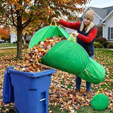 215*80cm Leaf Collector,Extra Large Portable Pop Up Leaf Bags, Foldable Leaf Pick Up Tools, Reusable Yard Garden Bags for Leaves Lawn Trash - Green