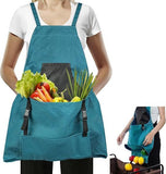 2Pack Gardening Apron, Garden Apron with Quick Release Pockets,Water Resistant Oxford with Adjustment Cross Strap,Farm Work - Green - Size 2Pack
