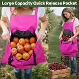 2Pack Gardening Apron, Garden Apron with Quick Release Pockets,Water Resistant Oxford with Adjustment Cross Strap,Farm Work - Red - Size 2Pack