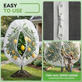 4.9x4Ft Garden Bird Netting for Plant and Fruit Tree Protection,4 Pack Garden Netting with Zipper & Drawstring,Mosquito Net Pest Barrier for Blueberry Bushes Tomato Fruit Tree and Plants - White - Size 4.9x4Ft