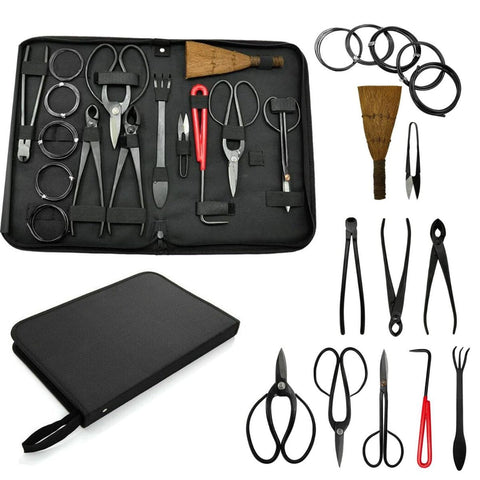 Gardening Bonsai Tool Sets 15pcs Carbon Steel Garden Plant Trimming Kit Scissor Cutter Shear Heavy Duty Nylon Case Outdoor Entrenching Tools In Australia - Darrahopens
