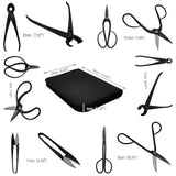 Gardening Bonsai Tool Sets 15pcs Carbon Steel Garden Plant Trimming Kit Scissor Cutter Shear Heavy Duty Nylon Case Outdoor Entrenching Tools