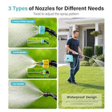 5L Electric Garden Sprayer with Telescopic Wand 3 Mist Nozzles, Shoulder Strap, Rechargeable Battery. Ideal for Yard, Lawn, and Garden Watering