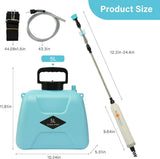 5L Electric Garden Sprayer with Telescopic Wand 3 Mist Nozzles, Shoulder Strap, Rechargeable Battery. Ideal for Yard, Lawn, and Garden Watering