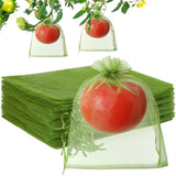 7*9cm 100PCS Fruit Protection Bags Green Netting Drawstring Mesh Cover, Pest Barrier for Tomato, Fruits, Blueberry, Veggies Garden - White - Size 7*9cm
