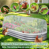 130*80*45cm(L*W*H) 2 Pack Garden Netting for Raised Beds, Ultra Fine Mesh Bird Netting Raised Garden Bed Cover, Plant Covers Pest Barrier Screen with Drawstring for Vegetables Fruits Flowers Protection - White