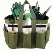 Garden Tool Bag Organizer, Tote Storage Bag with 8 Pocket, Heavy Duty Oxford Garden Tote Caddy, Gardening Tool Kit Holder for Indoor and Outdoor, Gifts for Men Women