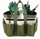 Garden Tool Bag Organizer, Tote Storage Bag with 8 Pocket, Heavy Duty Oxford Garden Tote Caddy, Gardening Tool Kit Holder for Indoor and Outdoor, Gifts for Men Women