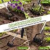 Garden Hand-Held Rotating Tiller for Home and Garden Soil Cultivation-Black