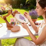Embroidery Stand Beech Wood Violin Base Clamp Cross Stitch Holder Adjustable Height and Angle, Stable Violin-Shaped Base, Universal Clamp Fits Most Hoops, Premium Beech Wood Construction In Australia - Darrahopens