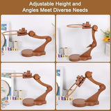 Embroidery Stand Beech Wood Violin Base Clamp Cross Stitch Holder Adjustable Height and Angle, Stable Violin-Shaped Base, Universal Clamp Fits Most Hoops, Premium Beech Wood Construction