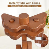 Embroidery Stand Beech Wood Violin Base Clamp Cross Stitch Holder Adjustable Height and Angle, Stable Violin-Shaped Base, Universal Clamp Fits Most Hoops, Premium Beech Wood Construction