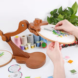 Embroidery Stand Beech Wood Violin Base Clamp Cross Stitch Holder Adjustable Height and Angle, Stable Violin-Shaped Base, Universal Clamp Fits Most Hoops, Premium Beech Wood Construction