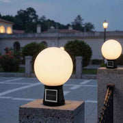 Darrahopens Home & Garden > Lighting > Night Lights & Ambient Lighting 25cm Diameter Outdoor Solar Table Lamp White Acrylic Ball Post Light with Aluminum Mount Post 4 Brightness Modes RGB Colors Solar Lights for Garden Front Porch Or Tabletop Decor - White - Size 35cm In Australia - Darrahopens