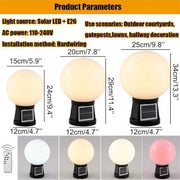 Darrahopens Home & Garden > Lighting > Night Lights & Ambient Lighting 25cm Diameter Outdoor Solar Table Lamp White Acrylic Ball Post Light with Aluminum Mount Post 4 Brightness Modes RGB Colors Solar Lights for Garden Front Porch Or Tabletop Decor - White - Size 35cm In Australia - Darrahopens